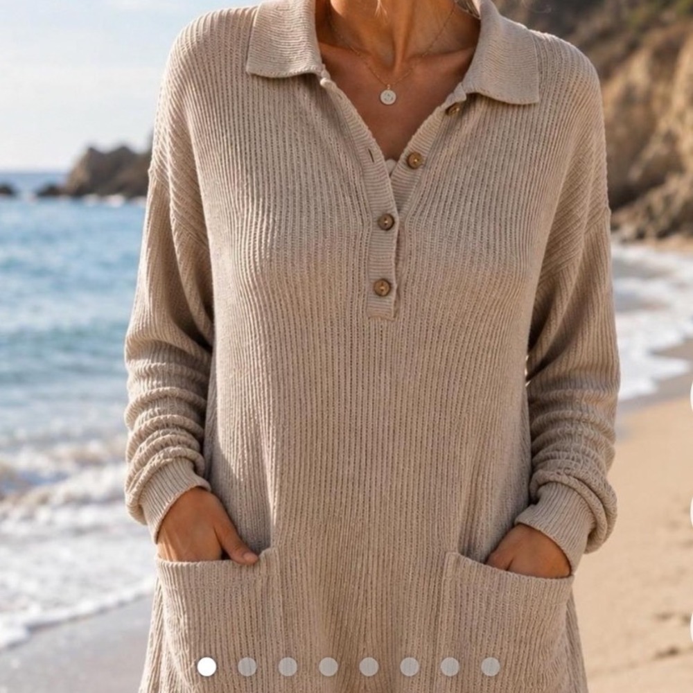 Free People FP Beach Picnic Beige Linen Romper Coastal Grandma Boho Lounge Large